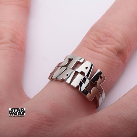 Star Wars Cutout Stainless Steel Ring - Click Image to Close